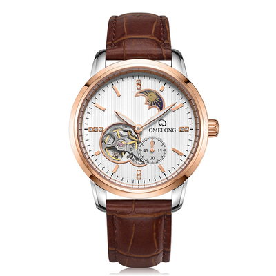 Reloj mecánico automático del caseback del acero inoxidable del movt para los hombres
