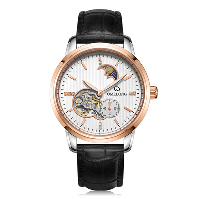 Reloj mecánico automático del caseback del acero inoxidable del movt para los hombres