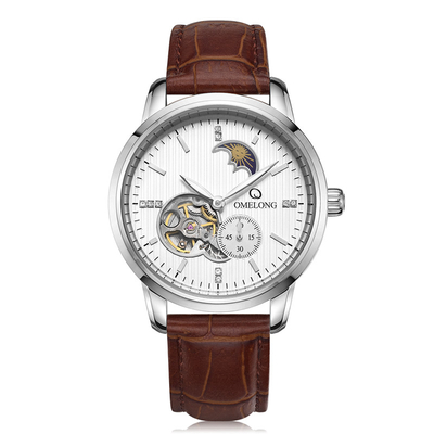 Reloj mecánico automático del caseback del acero inoxidable del movt para los hombres