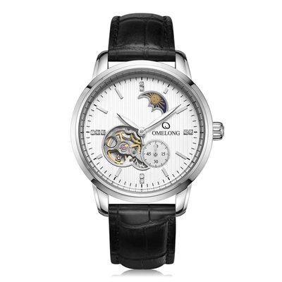 Reloj mecánico automático del caseback del acero inoxidable del movt para los hombres