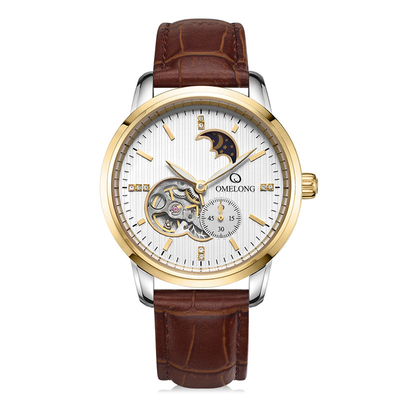 Reloj mecánico automático del caseback del acero inoxidable del movt para los hombres