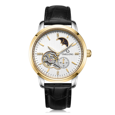 Reloj mecánico automático del caseback del acero inoxidable del movt para los hombres