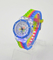 Rainbow Color Band Kids Waterproof Watch , Silicone Quartz LED Light Up Watch
