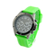 Green Color Silicone Sports Watch 1-3 Atm Water Resistant With Alloy Case