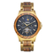 Wood Stainless Steel 18k Gold Automatic Mens Wrist Watches Waterproof